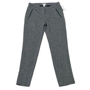 NWT H&M Tweed look Pants with Faux Leather Piping Size 8